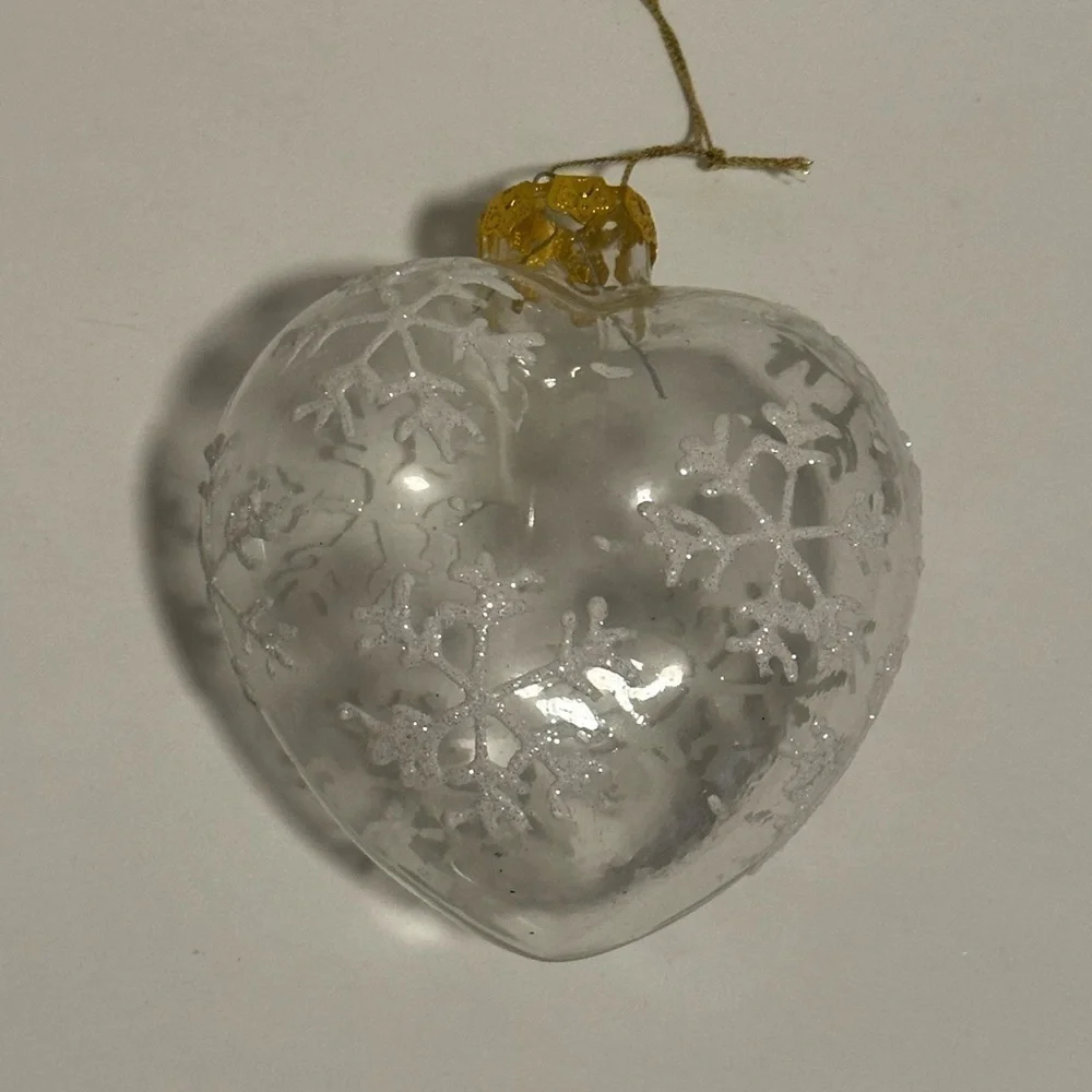 Vintage Glass Ornaments with Snowflake Design